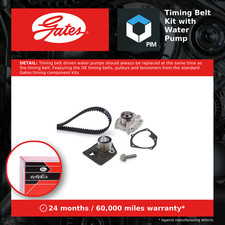Timing Belt & Water Pump Kit fits VAUXHALL VIVARO X83 1.9D 01 to 06 Set Gates