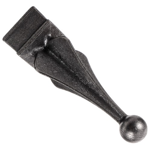 Black iron metal fence finial - black,