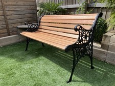 Garden Bench Cast Iron Red