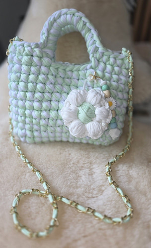 Handmade crochet knit mini top - handmade,