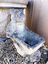 Garden Bulldog  Stone Statue with Wheelbarrow Planter 50cm High.