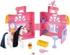 Disney Princess Royal Stable With Horse Figure Playset Pink Xmas Girls Gift 3+ 