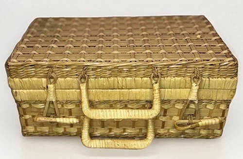 Vintage wicker suitcase - vintage,
