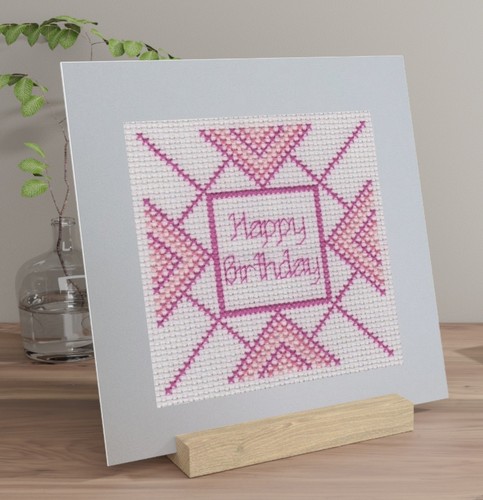 Birthday card cross stitch - -,