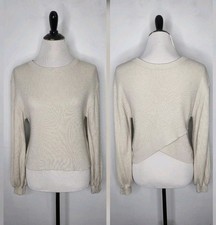 LULULEMON Reversible Crossover Sweater Women's Size 6 Long Sleeve White Opal