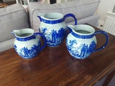 3 x Victoria Ware Blue and