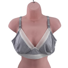 John Lewis Maternity Bra, Lace Trim, Size 34F, Grey/Silver