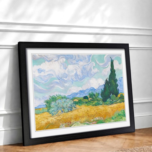 Wheatfield with cypresses - with,
