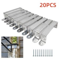 10/20X Fence Post Security Brackets Galvanised Steel Panel Brackets Fits 4” Post