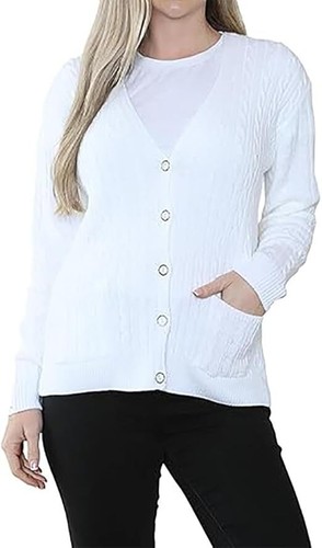 Ladies plain knitted button - knitted,