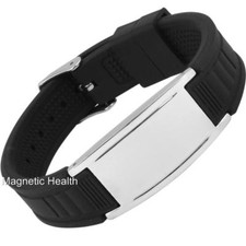 MENS MAGNETIC SILICONE HEALTH WRISTBAND SPORTS BRACELET ARTHRITIS PAIN RELIEF