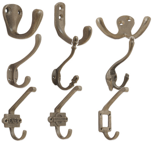 Cast iron coat hooks antique - coat,