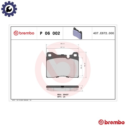 Brake pad set disc - disc, p