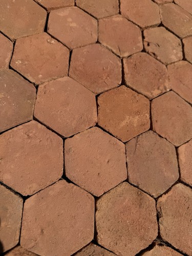 Hexagon terracotta floor tiles