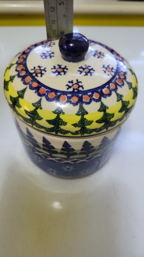 Polish pottery pot - pot, lid