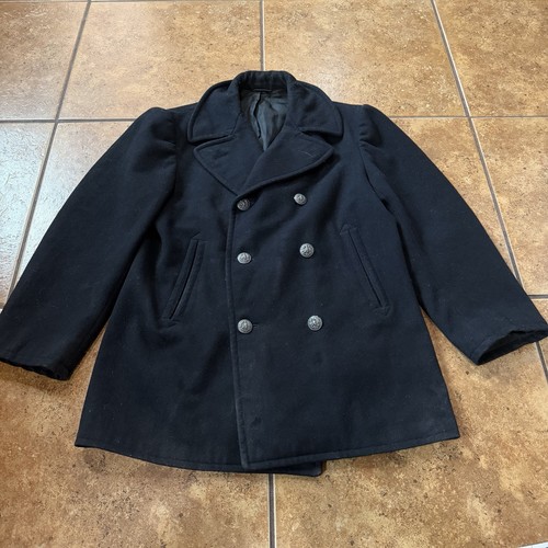 Vtg naval pea coat 40s - coat,