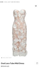 Oval Lace Tube Midi Dress -