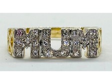 9ct GOLD  RING *** MUM  *** FULLY HALLMARKED with  Gemstones