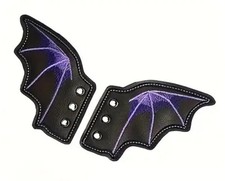 Bat Wings Boots Trainers Shoe Decorations Lace up Accessories Cosplay Purple