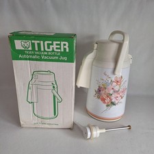 Tiger 2.2 Litres Air Pump Vacuum Flask Flowers/White-Model POS-2200-Good Conditi