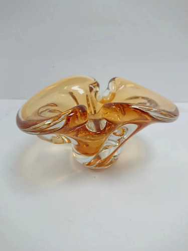 Vintage amber art glass - art,