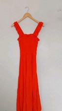 Dannii Minogue Sleeveless Smocked Dress in Orange Size 10 Petite  Length 49" QVC