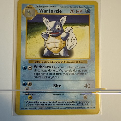 Wartortle 042 102 base set - base,