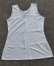 LADIES UNDER GARMENT LONG COTTON VEST / PETTICOAT WITH SIDE SLITS HANDMADE #202