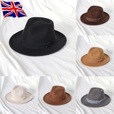 Mens Wide Brim Fedora Hat