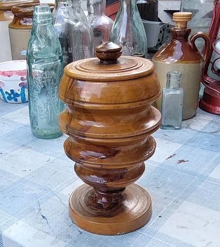 Hand turned wooden treen - turned,