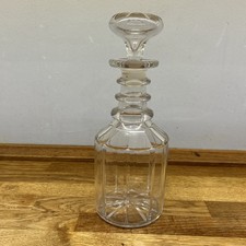 Antique late Georgian/early Victorian Three Ring Panel Cut Decanter. 11” lovely.