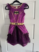 Batgirl Batman Age 6-8 Purple Dressing Up Costume outfit Halloween Fancy Dress