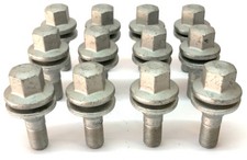 12 x OE alloy wheel M12 x 1.25 flat seat 17mm hex bolts - Peugeot