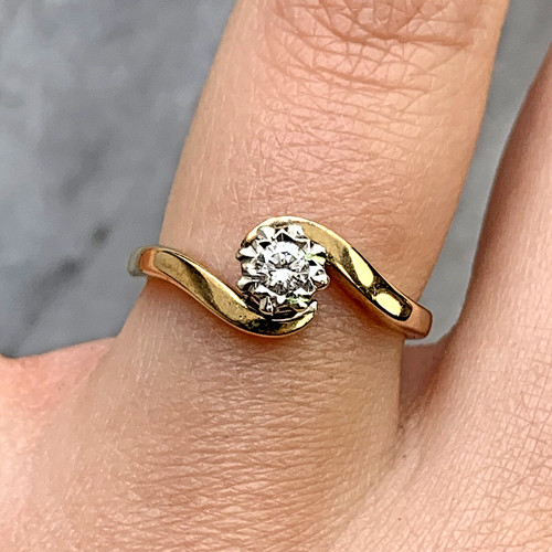 Gold diamond bypass - gold,