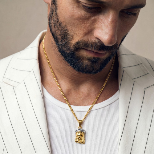 18k gold jesus crown pendant - crown, &