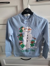 H&M Christmas Jumper boys blue