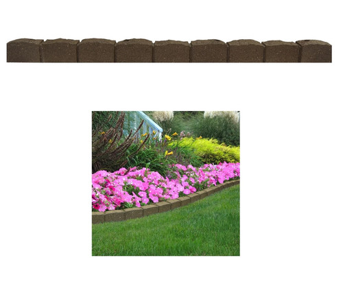 Brown rubber patio lawn edging - patio,