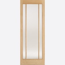 Internal Lincoln Oak Pre Finished Clear Glazed Door