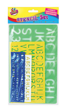 LETTERING STENCIL SET UPPER LOWER CASE ALPHABET NUMBER STENCILS (1070)