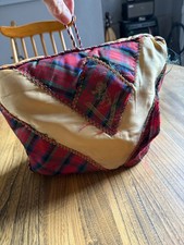 Vintage 40s 50s Tartan Tea Cosy Bonnie Scotland Piper Padded Red and gold