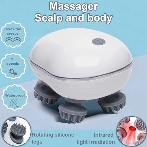 Scalp massager with - with, infrared