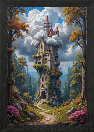 Fantasy castle forest with - castle,