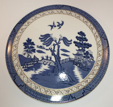 Royal Doulton Booths Real Old Willow TC1126 11" Cake Stand Gold Trim 1980s VGC