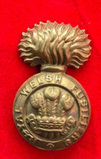 Welsh Fusiliers. British Military brass Badges with Slider