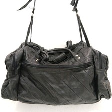 Genuine Leather Holdall Bag Large Black Travel Strap Vintage RMF29-SM