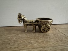 VINTAGE - SOLID BRASS DONKEY AND CART