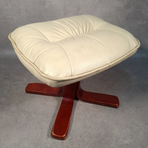 Cream footstool faux - footstool,