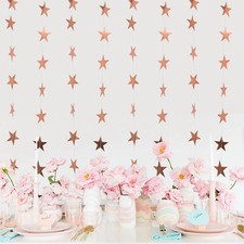 TtS 4pcs 4M Paper Star Garland Bunting Hanging Gold Silver Wedding Party Decor