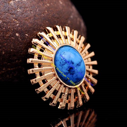 10x gold flower turquoise - 10x,