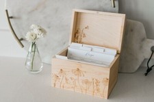 Maple Wood Recipe Box with 50